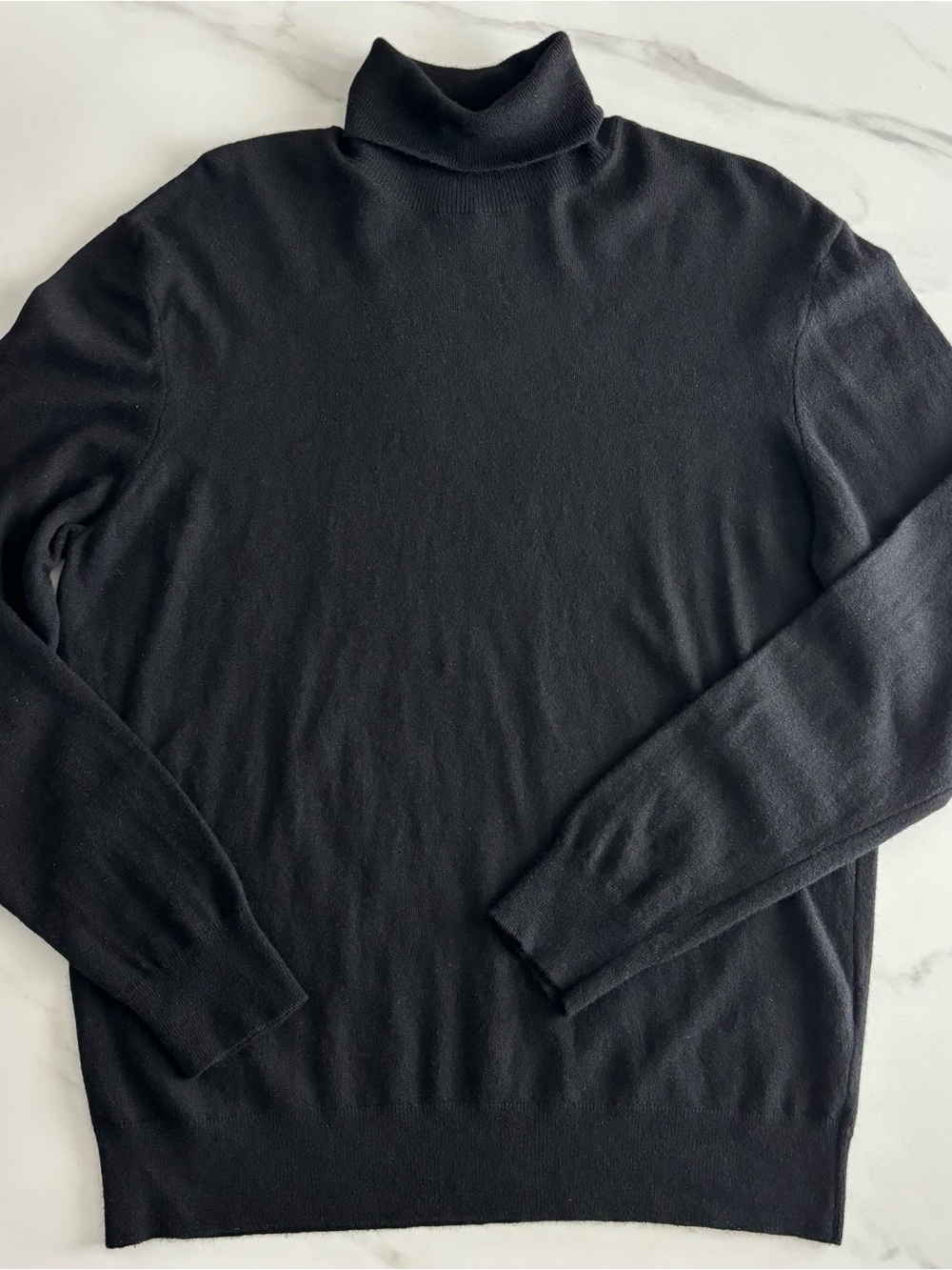 Zara Men's Black Turtleneck Sweater - Classic Knit Sz L